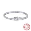 Pulsera Huasheng Jewelry de Plata S925 Fila Única con Circonitas Incrustadas de Diamante Venta Directa de Fábrica Mayorista