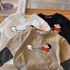 Camiseta de Manga Larga para Niños 100% Algodón Primavera y Otoño Nueva Ropa para Niños Ropa para Niños Crayon Shin-Chan Niñas Ropa Interior de Manga Larga para Bebés Conjunto de Dos Piezas