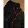 Conjunto de Pijama de Gasa de Algodón con Encaje de Color Contrastante para Mujer, Nuevo Estilo de Otoño Casual Tallas Grandes Ropa de Casa Conjunto de Dos Piezas que se Puede Usar Afuera