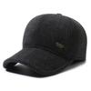 Gorro de Algodón con Protección para los Oídos para Personas de Mediana Edad y Mayores en Invierno, Gorra de Béisbol Cálida de Espiga, Gorra Gruesa a Prueba de Viento para Hombre para el Frío Invernal para Papá