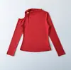 A1023-26 Nuevo Estilo de Principios de Primavera Estilo Europeo y Americano Sencillo y Único Diseño Bardot Manga Larga Ajustado Top Básico Camiseta