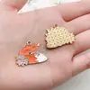 Nuevos 6 Gotas de Aceite de Dibujos Animados con Flores Animal Tortuga Zorro Mariposa Colgante Hecho a Mano DIY Accesorios de Aleación
