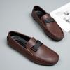 Primavera e verão comércio exterior quente Internet vermelho explosões respirável casual condução couro pedal conjunto pé preguiçoso ervilhas sapatos masculinos