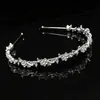 Amazon oferta caliente diadema europea y americana flor de ciruelo pedrería diadema nupcial tocado flor estrellada hoja fina diadema
