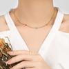 Colar de contas de cola estilo boêmio retrô simples com gota de cor, moda feminina personalizada, corrente de clavícula de aço de titânio banhado a ouro