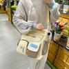 Bolsa de Metrô Ins Fofa Estilo Japonês Cor Contrastante Bolsa de Mão Feminina Grande Capacidade Bolsa Transversal Bolsa de Metrô para Estudante Aula Trajeto