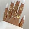 Anillo de Mariposa Popular Transfronterizo Europeo y Americano Anillo Abierto Multijunta Set de Anillos Transfronterizo Más Vendido Set de 22 Anillos de Corazón