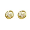 Pendientes Largos de Perlas Geométricas Huecas para Mujer Diseño de Nicho Estilo Ins de Gama Alta Pendientes de Aleación Pendientes