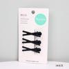 Estilo K de Acessórios de Cabelo Sem Costura, Grampos de Cabelo Clássicos de Metal Preto, Exquisitos Grampos Laterais para Franja Quebrada em Cartela de 3 Peças, Presilhas de Coroa para Franja