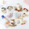 Enfeites Pendentes Frescos e Simples Estilo Coreano, Enchimento de Algodão 3D, Acessórios, Formato de Coração Cisne Palhaço Materiais de Tecido Feitos à Mão, Acessórios de Broche