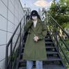 Mt-2407 Gabardina Estilo Británico de Longitud Media para Primavera y Otoño, Elegante Chaqueta Militar con Cordones, Suministro Transfronterizo, Ropa de Abrigo Elegante