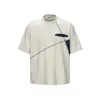 Ropa para Hombre Beijie 2026 Verano Nueva Camiseta de Manga Corta de Tres Agujas y Cinco Puntadas Marca de Tendencia para Hombre Camiseta de Manga Media con Bloques de Color