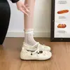 Zapatos de mujer de estilo dulce con lunares y lazo de encaje, puntera redonda, nuevo modelo de otoño 2026, zapatos Mary Jane franceses con plataforma interior