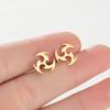 Europa y Estados Unidos pendientes giratorios geométricos de acero inoxidable transfronterizos nuevos pendientes de hueso de oreja de remolino de fuego de moda para mujer venta al por mayor