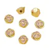 Cobre Aceite Goteo Flor de Rosa Cuentas Espaciadores Redondos Huecos Cuentas Florales Rosas Cuentas Sueltas DIY Accesorios Hechos a Mano Mayoreo