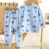 Novo conjunto de pijamas infantis 100% algodão, roupas de outono para meninos e meninas, conjunto de roupas de casa infantis, disponível para dropshipping