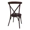 Silla Metálica de Espalda Cruzada Estilo Europeo Sencillo para Restaurante, Silla de Metal con Espalda Cruzada Estilo Industrial, Silla para Restaurante de Hot Pot con Respaldo, Silla de Comedor de Hierro con Cubierta Suave