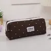 Bolsa de papelería de lunares estilo coreano, estuche simple de lunares de color sólido, bolsa de papelería conveniente para estudiantes
