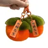 Colgante de Felpa con Diseño de Caqui Pequeño, Caqui de Imitación de Piel de Conejo, Llavero Colgante de Bola de Felpa para Bolsa