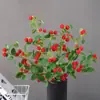 Planta Artificial de Frambuesa Flor Falsa Baya Roja Fruta de la Suerte Decoración de Sala de Estar Boda Diseño de Bosque Decoración de Bosque