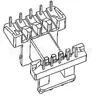 Estrutura de Núcleo de Transformador Ef25 Estrutura de Núcleo de Baquelite de Alta Frequência Ef26 Bobina Alargada Horizontal 5+5 Pinos