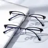 Armazón Metálico Retro Ultraligero con Línea de Ceja para Mujer, Gama Alta Anti-Luz Azul, Se Puede Combinar con Armazón Graduado para Miopía de Media Montura