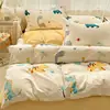 Conjunto de Quatro Peças em Algodão Escovado 100% Classe A Quente e Fresco Conjunto de Roupa de Cama Espesso Super Macio Algodão Puro Conjunto de Quatro Peças