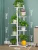 Prateleira de flores verde para ambientes internos, multicamadas, de ferro forjado, leve, luxuosa, varanda, vaso de flores de clorofila carnuda, suporte de armazenamento de chão para sala de estar