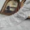 Encaje plisado de algodón puro bordado exquisito de 7 cm de ancho para escote DIY, ropa infantil, bolsos, cortinas, dobladillo de falda, accesorios textiles para el hogar