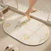 Tapete de Chão de Lama Diatomácea para Banheiro Estilo Fresco Tapete Antiderrapante para Banheiro Resistente à Sujeira Banheiro Absorção de Água Secagem Rápida Banheiro Cortável