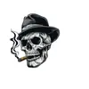 Nova Faixa de Cabeça 2D Transfronteiriça com Caveira de Cowboy Ocidental, Boné, Bolsa de Acrílico para Charuto, Chaveiro, Pingente de Caneta