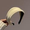 Diadema de ala ancha tejida marrón calabaza para otoño e invierno 2024, nuevo estilo, pinza para el cabello, banda para el cabello súper ancha, diadema de cabeza alta, accesorios para el cabello