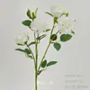 Flores Artificiais Brancas para Decoração de Casamento, Flores de Seda, Ornamentos de Flores Artificiais, Arte Floral Seca, Materiais de Rosa, Arranjo de Flores para Corredor, Arranjo de Parede e Chão