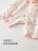 Mameluco de manga corta para bebé niña Verano Delgado Ropa para bebé Ropa para niña para salir Algodón puro Clase A Ropa para gatear para recién nacidos
