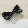 Grampo de Cabelo com Laço de Bolinhas Estilo Coreano Pente de Cabelo Grampo Fofo de Princesa Pente Invertido Presilha de Cabelo Presilha Doce Fresca para Franja