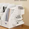 Caja de Almacenamiento Organizador de Documentos de Oficina Caja de Almacenamiento Inclinada Tablero Perforado Simple Estante de Almacenamiento de Papelería para Escritorio de Estudiante
