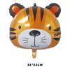 Globo de película de aluminio con forma de cabeza de animal de dibujos animados transfronterizos, con temática de tigre, león, zorro y pollo, suministros para fiestas de cumpleaños