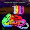 Pulseiras Fluorescentes Triplas com Logotipo Impresso para Concertos, Corrida Noturna, Líquido Brilhante no Escuro Adereços para Torcer em Corrida Noturna, Itens de Apoio Modernos