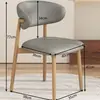 Silla de Comedor Estilo Vintage Nórdico Madera Maciza Falsa Silla con Respaldo para Mesa de Comedor de Restaurante Italiano de Lujo Ligero Celebridad de Internet Hogar Minimalista Moderno