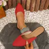 Sandalias de verano planas de punta para mujer, calzado de exterior 2026, nuevo estilo, sandalias perezosas cerradas, populares en redes sociales