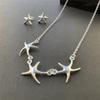 Collar y pendientes de estrella de mar de joyería de comercio exterior, adecuados para Europa y Estados Unidos, oferta en stock, venta al por mayor T138