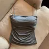 Comercio Exterior Transfronterizo Wholesale Verano Spice Girls Puro Deseo Camisola Plisada para Mujer Delgada con Tirantes Finos sin Mangas Chaqueta Interior
