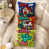 Almohada retro graffiti americana, cojín de dibujos animados con bloques de color dopamina, funda de almohada para sofá de sala de estar, cojín decorativo suave de moda