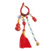 Chaveiro Pingente Acessório de Bolsa Mineral Cru Natural Alto Teor Cinábrio Vermelho Imperial Cabacinha da Fortuna Borla de Vassoura Atacado
