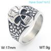 Anillo de acero inoxidable con textura de calavera, estilo punk europeo y americano, personalizado para hombre, con diseño retro de fantasma.