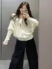 Cárdigan de Punto con Capucha y Mangas Murciélago Estilo Coreano para Mujer Colección Otoño 2026 Diseño de Cremallera Sentido de Diseño Nicho Versátil Sudadera Abrigo