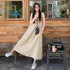Vestido Casual sin Mangas Holgado, Nuevo Estilo de Verano Ropa para Mujer, Elegante y Adelgazante, Vestido Largo para Citas, Vacaciones en la Costa