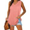 2024 nuevo Amazon Wish Explosiones europeas y americanas Cuello en V Cola de Milano Sin Mangas Chaleco de color sólido Camiseta Ropa de mujer de comercio exterior transfronterizo