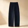 Calça Tesouro de Outono: cintura alta, modelador e que valoriza a silhueta, feito de algodão macio com um caimento elegante, calça casual versátil de perna larga para mulheres