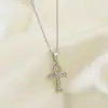 Collar de Acero de Titanio con Cruz de Zirconia para Mujer, Acero Inoxidable que No se Desvanece Accesorio de Playa, Cadena para Clavícula de Lujo Ligero de Nicho